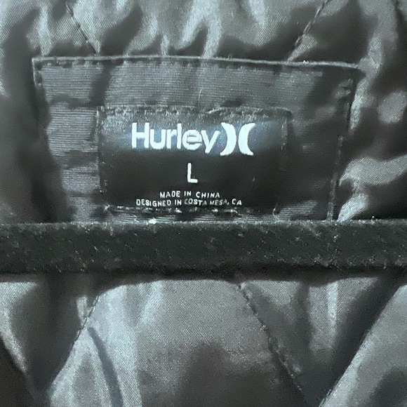 Hurley Men's Black Slammer Puffer Jacket Winter Size Large EUC Winter Warm - Picture 7 of 14
